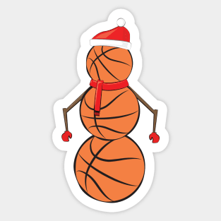 Funny Christmas Basketball Snowman Sticker